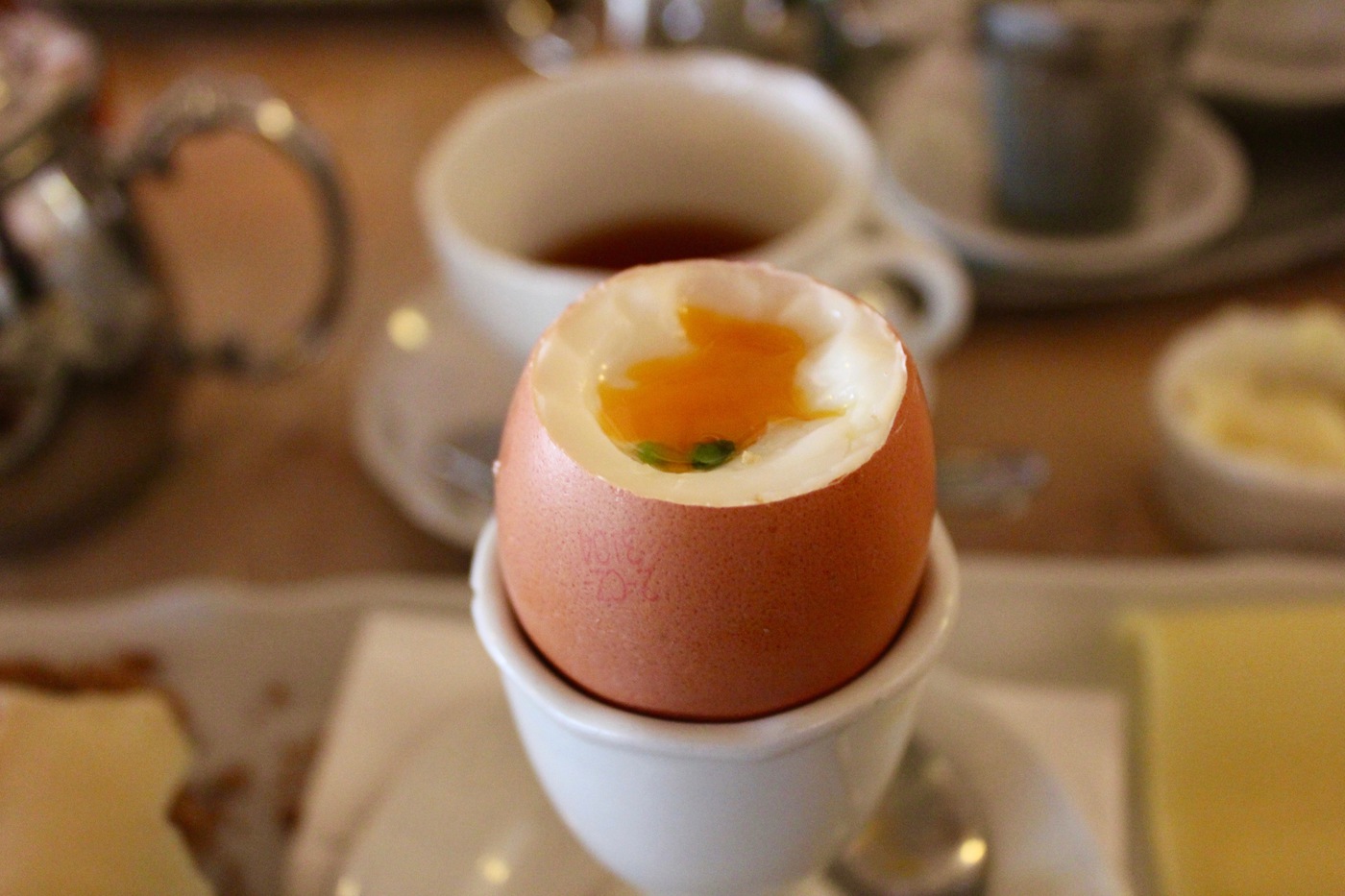 Softboiled egg breakfast at Cafe Savoy