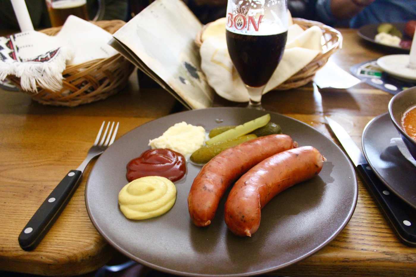 Sausage and stout, Prague, Czech Republic