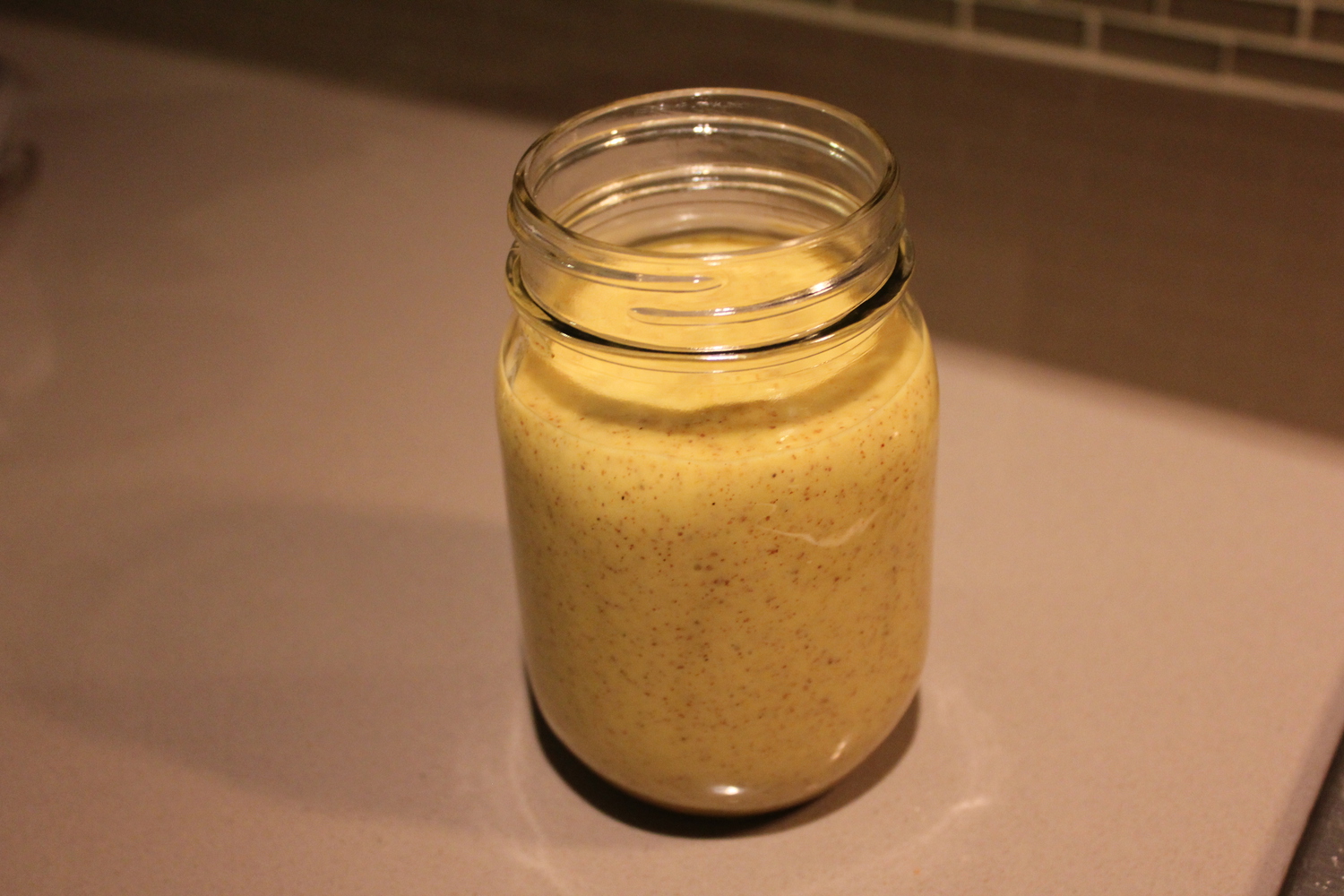 Honey Dijon dressing is quickly made in a blender