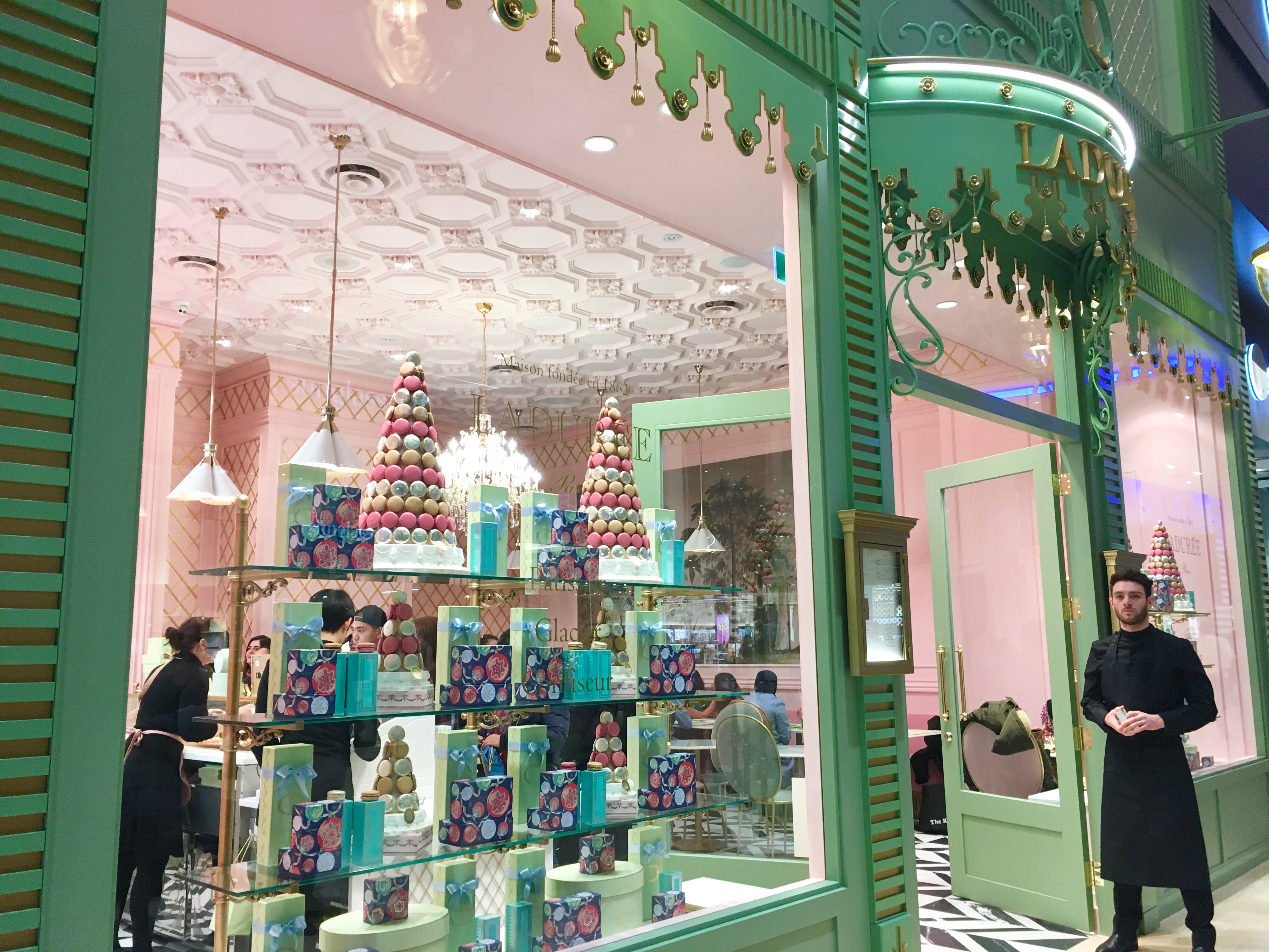 Ladurée Toronto store front on opening day