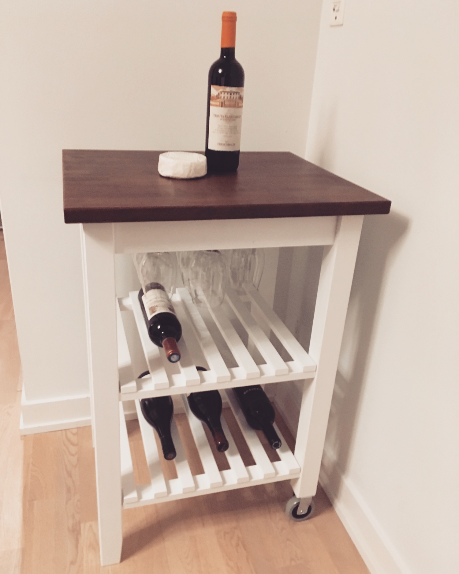Finished version of my DIY wine cart