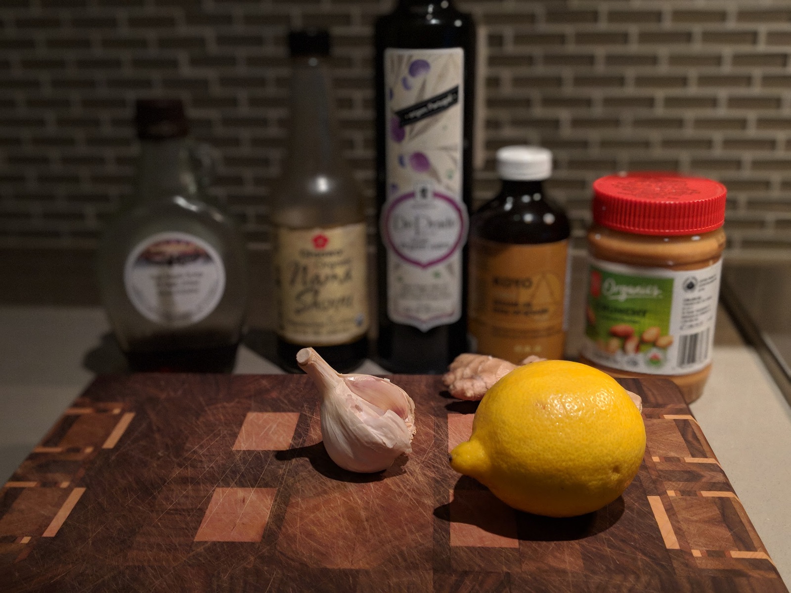 Asian Canadian salad dressing uses fresh lemon, ginger, and garlic