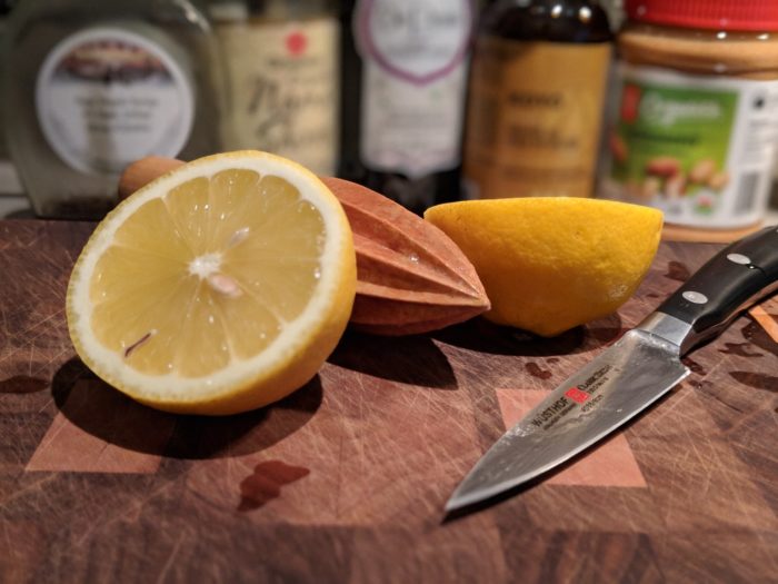 Fresh lemon is a nice tough for salad dressings